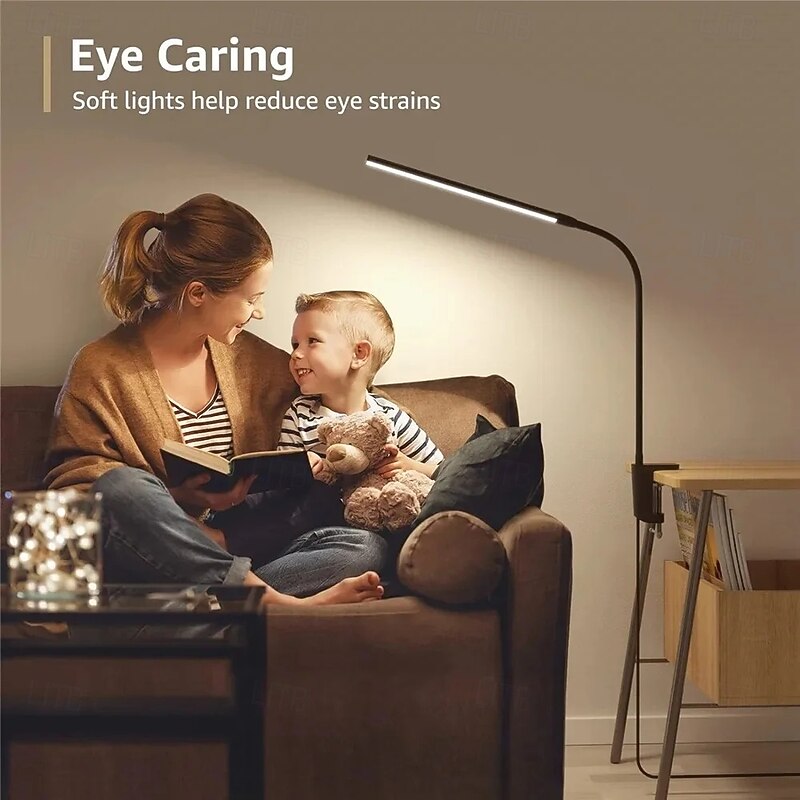 LED Eye Protection Desk Lamp USB Powered for Learning & Reading – Full Spectrum, Low Blue Light with Folding Clip and Dimmable 1PC3