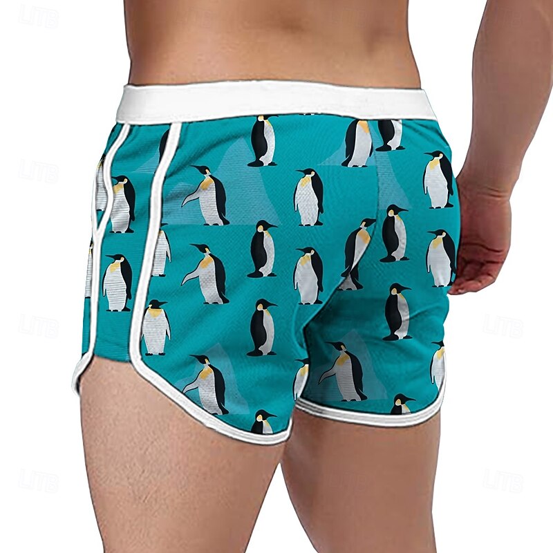 Men's Animal Penguin Swim Trunks Swim Shorts Board Shorts Mid Waist Fashion Designer Surfing Holiday Beach Drawstring Pocket Elastic Waist Designer Clothing Apparel4