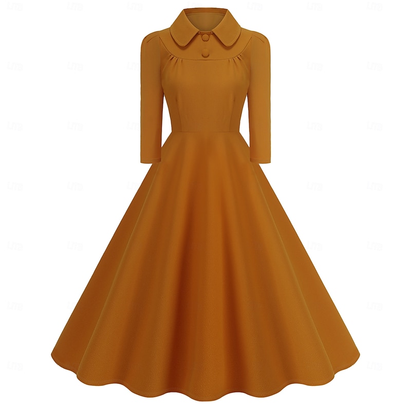 Retro Vintage 1950s Cocktail Dress Dress Flare Dress Solid Color Fancy Dress Women's Masquerade Event / Party Bachelorette Party Festival Adults' Dress Homecoming Dresses2