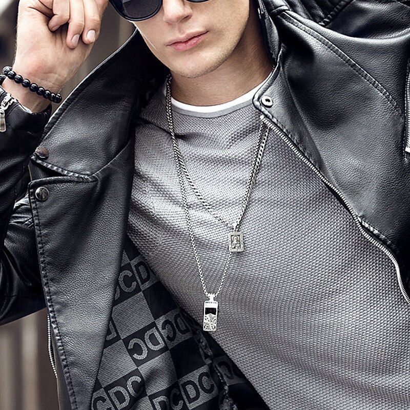 Men's Faux Leather Jacket Transition Jacket Biker Jacket Motorcycle Jacket Vacation Daily Windproof Warm Pocket Fall & Winter Plain Fashion Classic Lapel Regular Black Dark Blue Jacket2