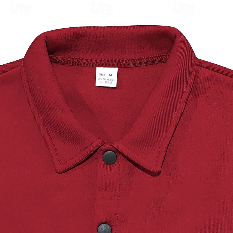 Men's Lightweight Jacket Summer Jacket Shirt Jacket Cargo Jacket Vacation Daily Fleece Lining Warm Pocket Fall & Winter Plain Fashion Classic Lapel Regular Camel Black Red Light Grey Dark Gray Jacket4