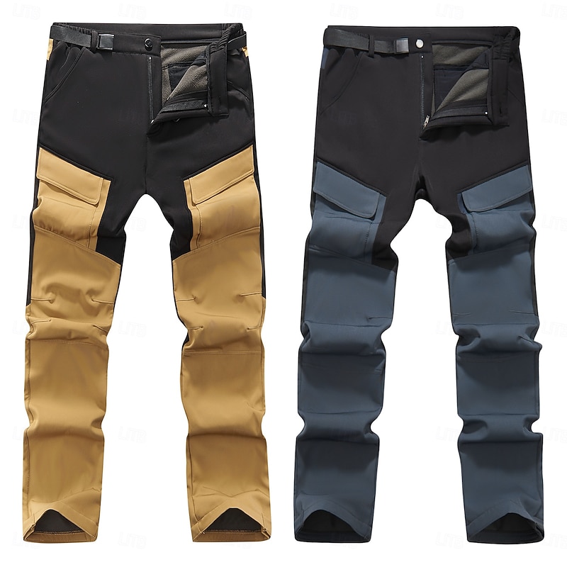 men's climbing pants thickened sporty pants hiking trekking hard-wearing slim fit outdoor pants warm trousers gray - manufacturer 4xl / eu size 562