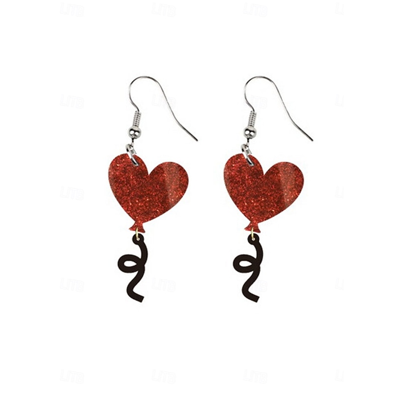 Hoop Earrings Classic Retro Sweet Heart Earrings Jewelry 1# / 2# / 3# For Valentine's Day Street4