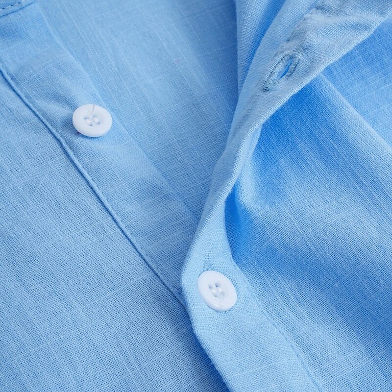 Men's Shirt Linen Shirt Summer Shirt Plain Casual Daily Black White Blue Green Long Sleeve Collar Spring & Summer Clothing Apparel4