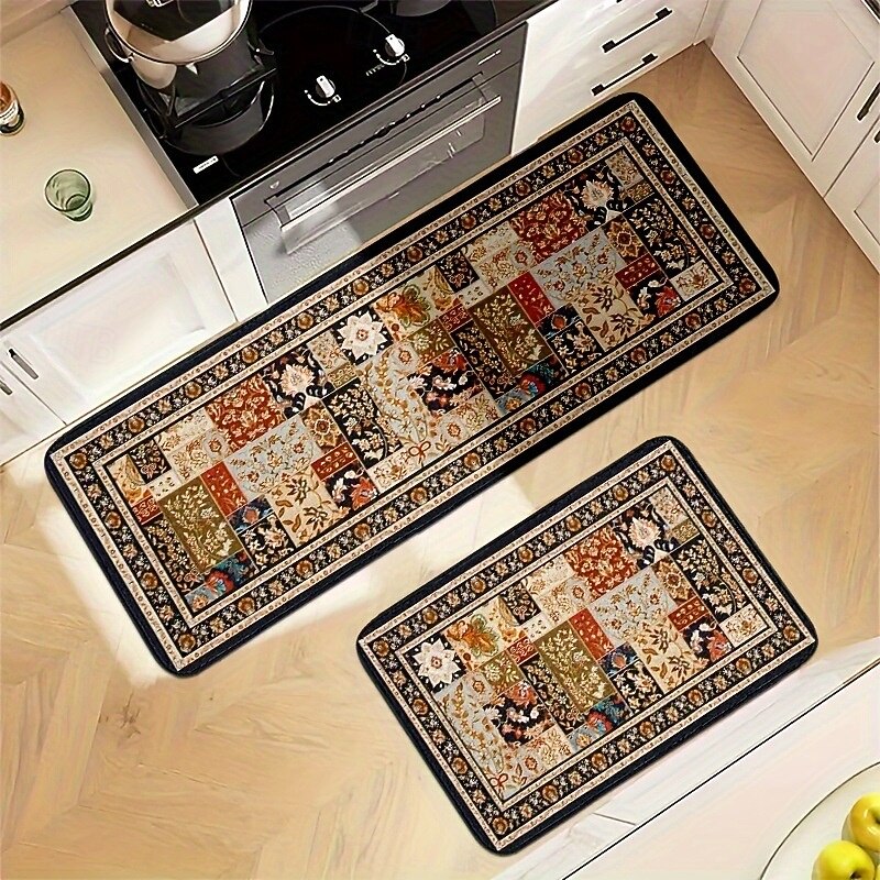 Vintage Boho Area Rug Kitchen Mat Non-Slip Oil Sunction Floor Mat Livingroom Rug Indoor Outdoor Mat Bedroom Decor Bathroom Mat Entrance Rug Door Mat4