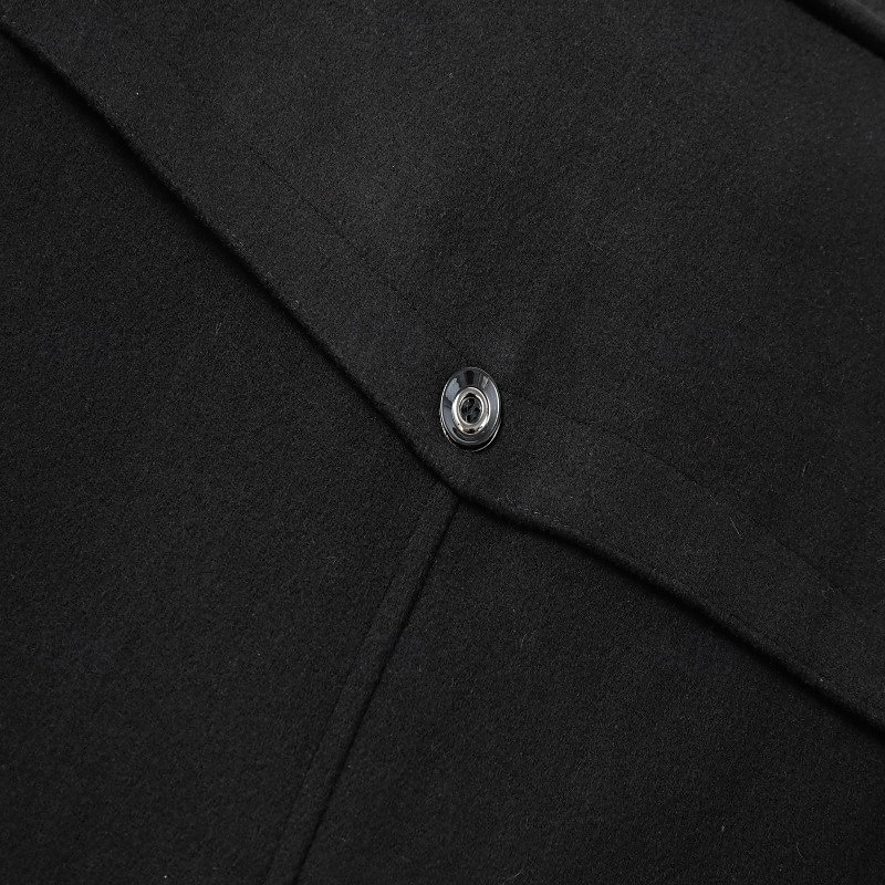 Men's Winter Coat Wool Coat Overcoat Short Coat Outdoor Work Fall & Winter Wool Windproof Warm Outerwear Clothing Apparel Bustiers Essential Solid Colored Rolled collar Single Breasted4