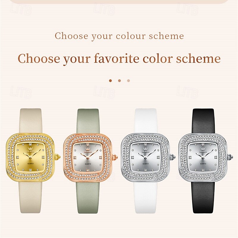 New Olevs Olevs Brand Fashion Trend Women'S Belt Watch Square Niche Simple Leisure Quartz Watch Temperament Diamond Encrusted Light Luxury Waterproof Sports Women'S Wristwatch4