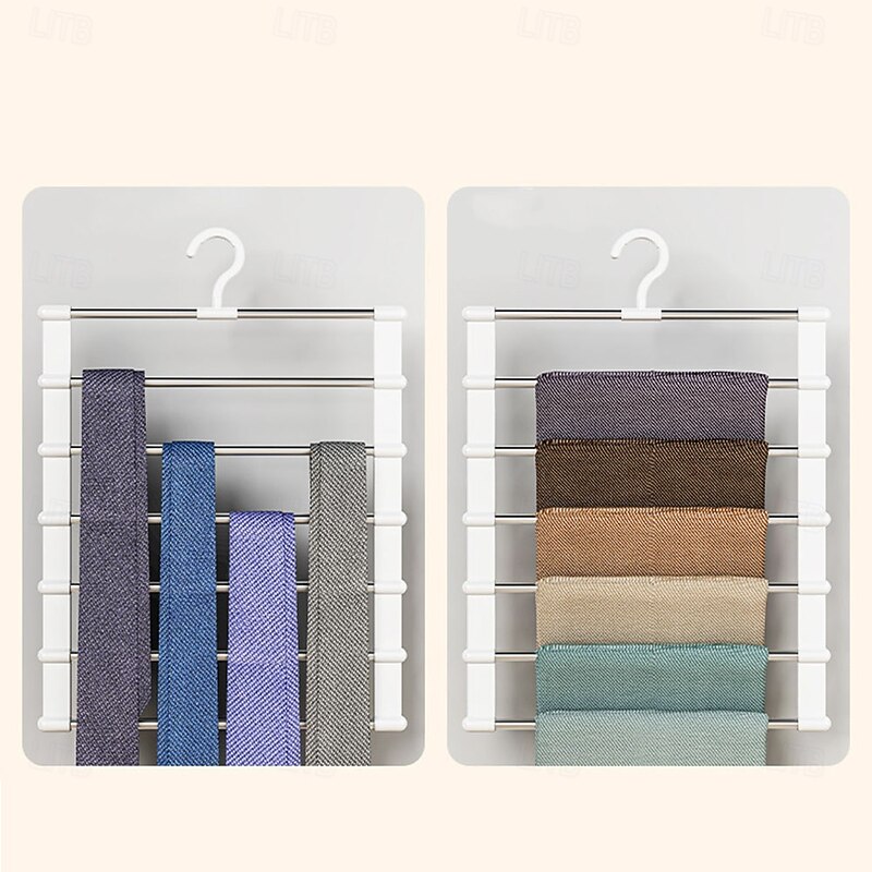 Cloud Ladder Hanging Pants Rack, Multifunctional Multi-Layer Seamless Storage, Stainless Steel Pants Clip for Folding and Hanging3