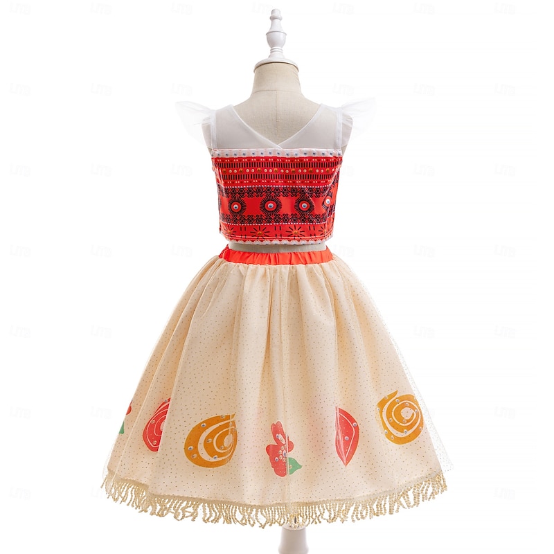 Moana Princess Moana Skirt T-shirt Carnival Costume Movie TV Theme Costumes Movie Cosplay for Girls' Kid's Carnival Children's Day World Book Day Party Birthday Beach4