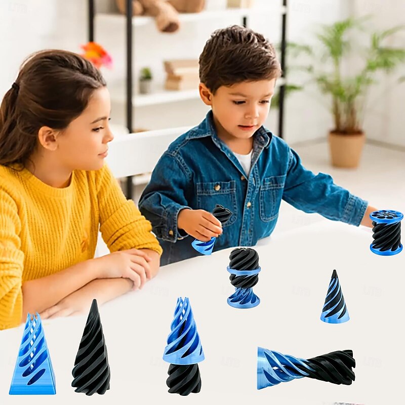 2 Pack Fractal Fidget Hexagon3D Printed Hexagon Fidget ToyInfinity Cube Sensory ToysHexagon Spiral Visual Fingertip Toys for Stress Anxiety Kids & Adults Infinity Cubes4