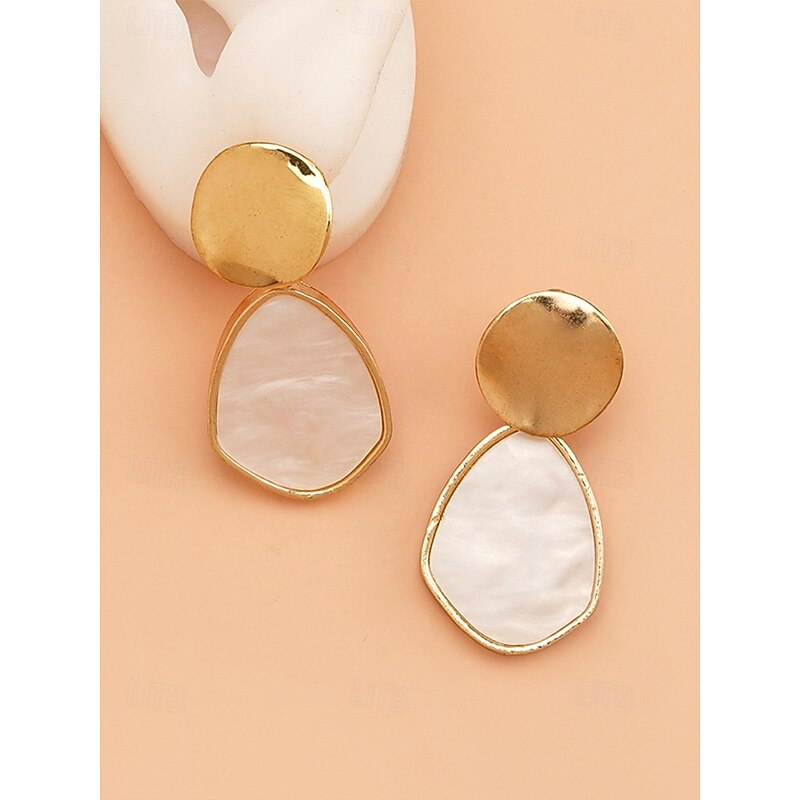 Women's Elegant Gold Plated Pearl Stud Earrings with Heart and Round Shapes | Perfect for Everyday Wear and Special Occasions3