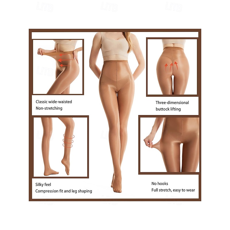 Women's High Waist Shaping Pantyhose with Shiny Finish – Elegant Shebin Tights for Parties, Formal Events, and Everyday Wear4