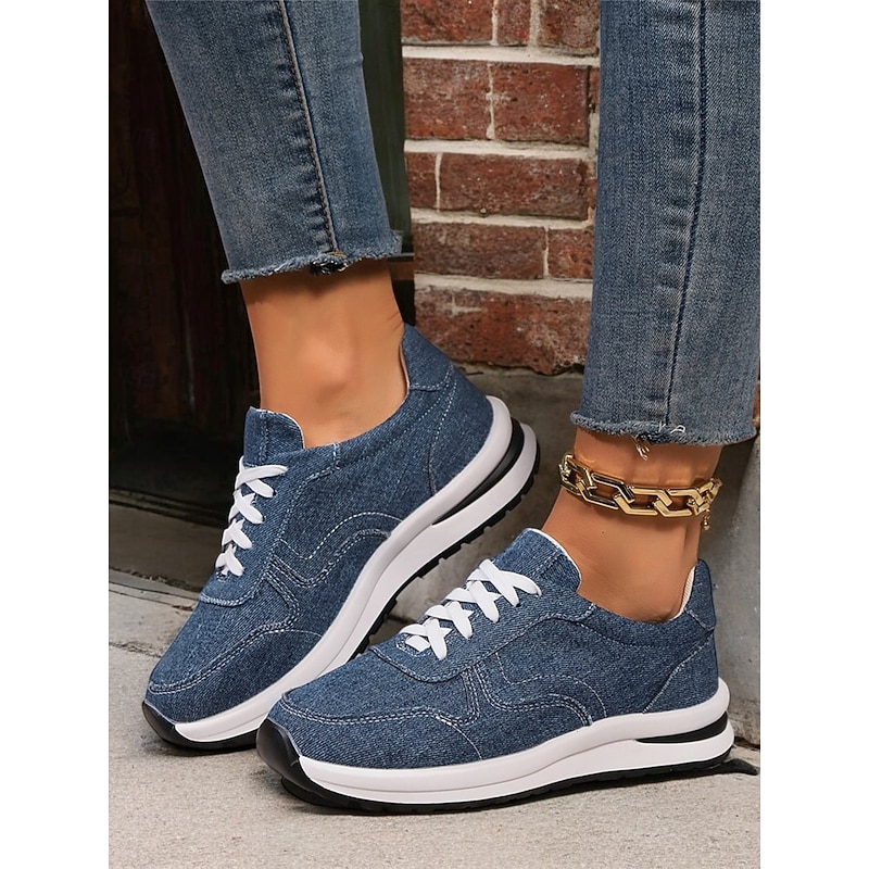 Women's Stylish Denim Sneakers with White Sole | Perfect for Casual and Everyday Wear