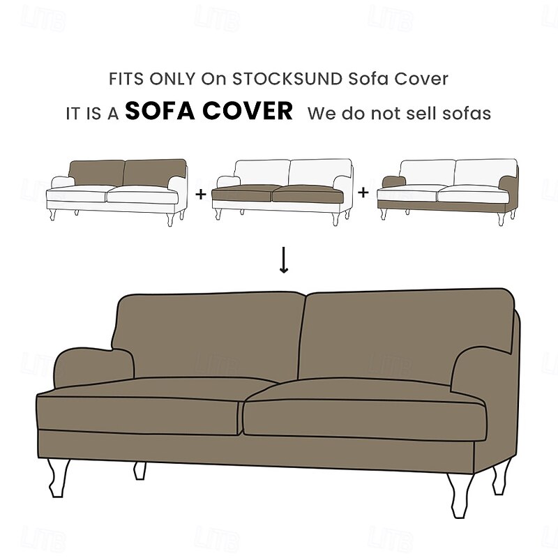 Sofa Cover 3-Seater Solid Color Slipcovers  STOCKcover LITB PRIME cover2