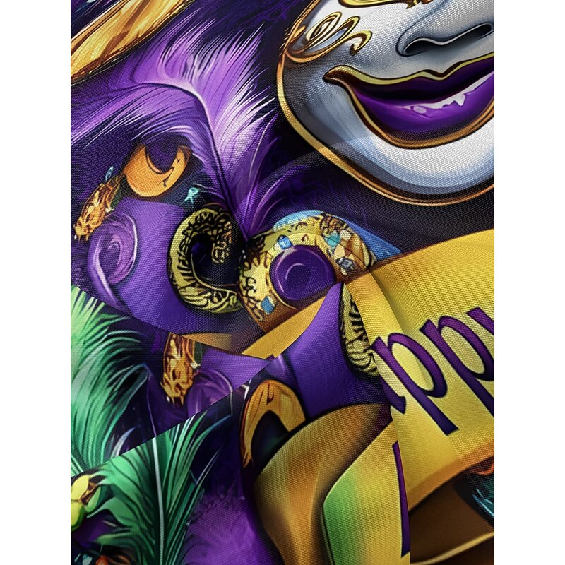 Men's Mask Short Sleeves Artistic Casual Comfortable Outdoor Vacation Street Spring & Summer Shirt Collar Printing Black3