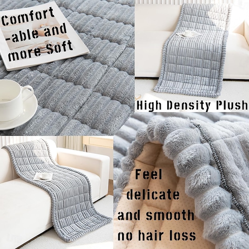 Mitid Sofa Cover Fuzzy Couch Cover for Pet, Couch Cover for Dogs Washable Non-Slip Sofa Slipcover Box Cushion Couch Protector Pets Friendly Mat Bed Couch Cover2
