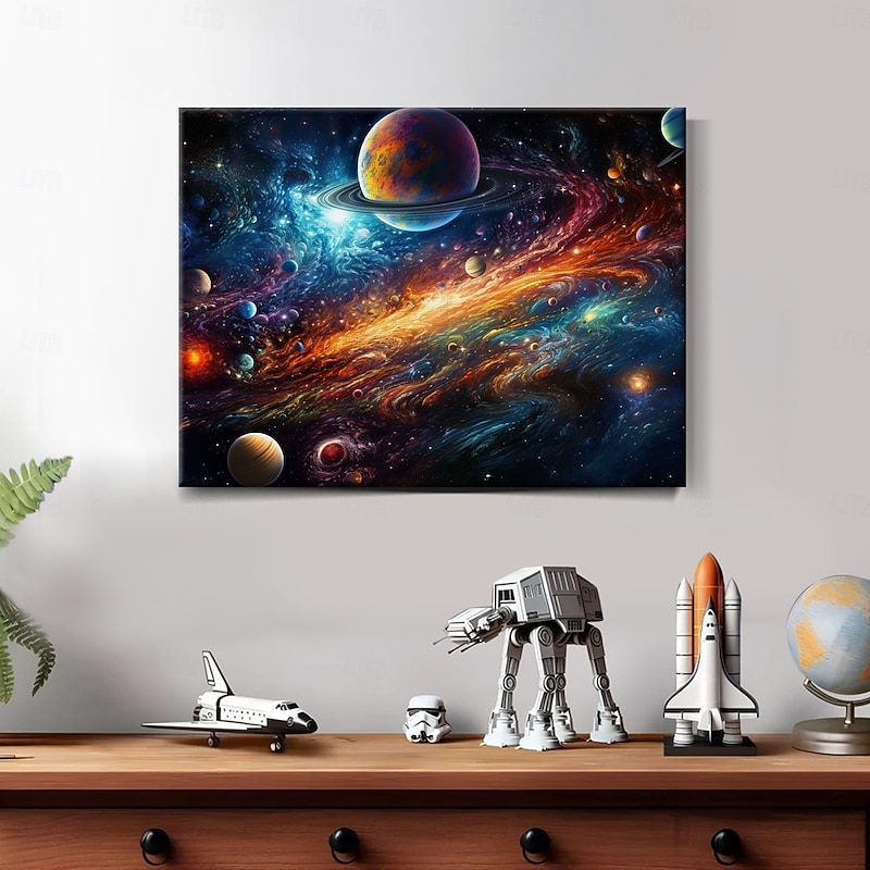 Universe Galaxy LED Canvas Wall Art LED Lighted Up Wall Decor 2AA Battery Operated Lighted Canvas Print LED Light Kitchen Bedroom or Home Decor