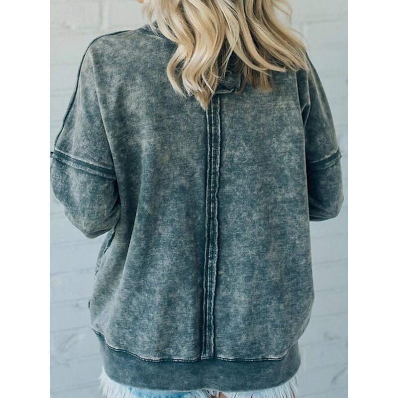 Women's Pullover Sweatshirt Tie Dye Fashion Streetwear Long Sleeve Crew Neck Regular Tops Street Casual Patchwork Yellow Red Gray Spring Fall Winter3