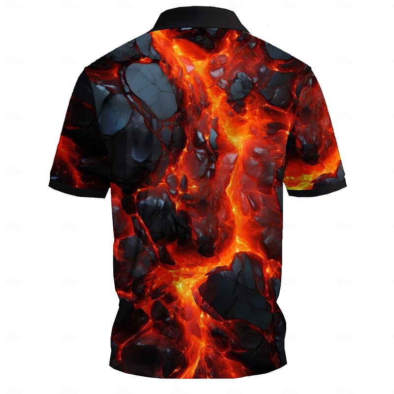 Men's Graphic Geometric Golf Shirt Short Sleeve Polo Shirts Collared Shirts Casual Dark School Outdoor Street Dailywear 3D Print Summer Yellow Red Purple4