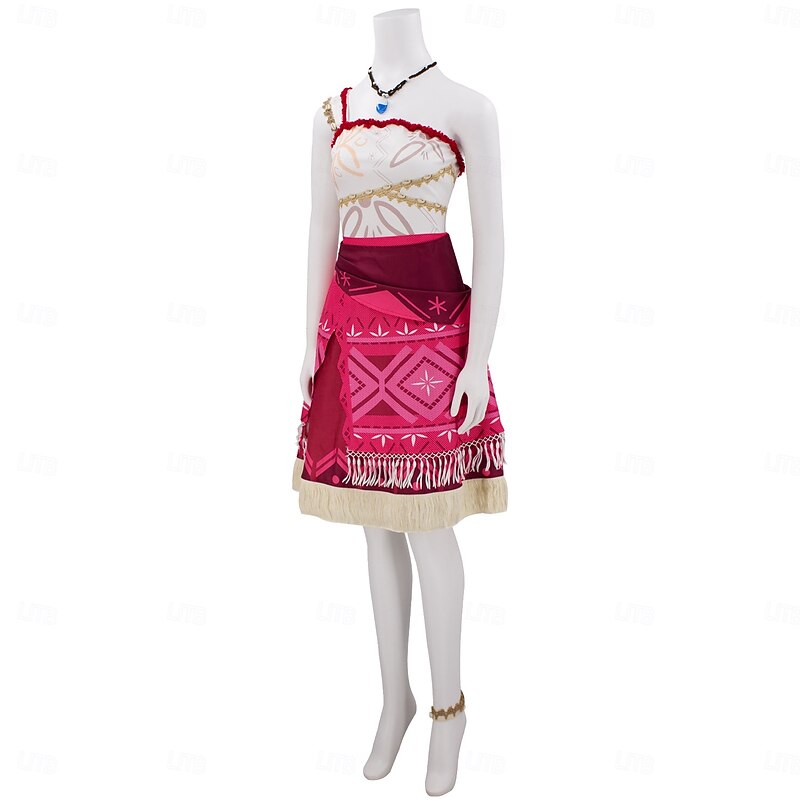 Moana Princess Moana Dress Necklace Costume Carnival Costume Movie TV Theme Costumes Movie Cosplay for Women's Adults' Halloween Carnival Performance Party Beach3