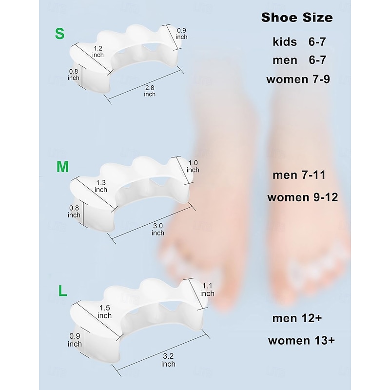 2Pairs Toe Separators Toe Spacers for Women Men to Correct Bunion, Relieve Feet Pain, Foot Alignment, Toe Straighteners for Hammertoes2