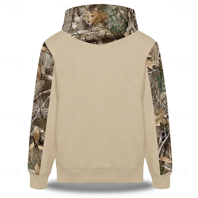 Men's Camo Deer Hoodies Fashion Daily Long Sleeve Hooded Vacation Hunting Black Brown Drawstring Zipper Fall Winter Designer2