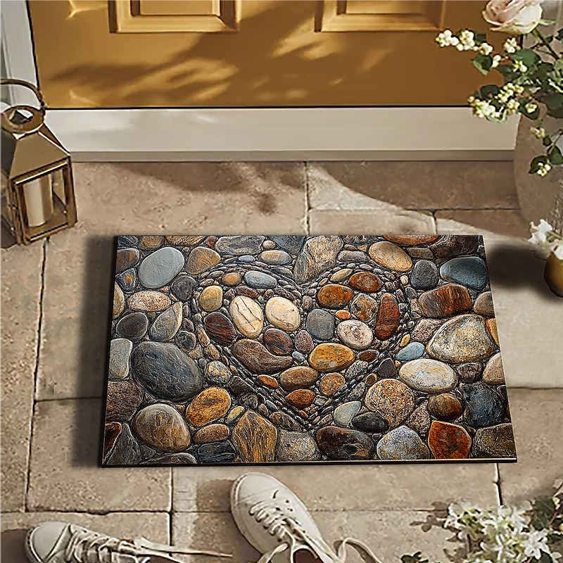 Wedding Love Cobblestone Doormat Kitchen Mat Floor Mat Non-Slip Area Rug Oil Proof Rug Indoor Outdoor Mat Bedroom Decor Bathroom Mat Entrance Rug2