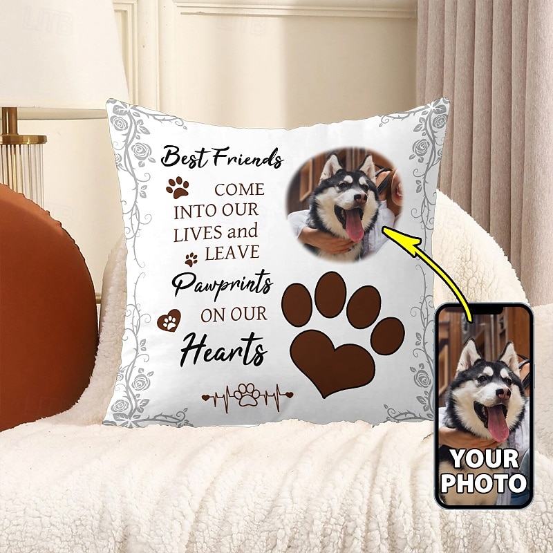 Custom Pillow Cover Pet Photo Memorial Throw Pillow Sympathy Gift Personalized Memorial Gifts for Pet Lovers2