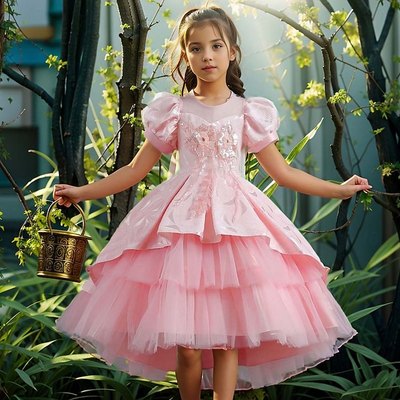 Princess Fairy Dress Flower Girl Dress Tulle Dresses Carnival Costume Movie TV Theme Costumes Movie Cosplay for Girls' Kid's Halloween Carnival Mardi Gras Performance Party Stage