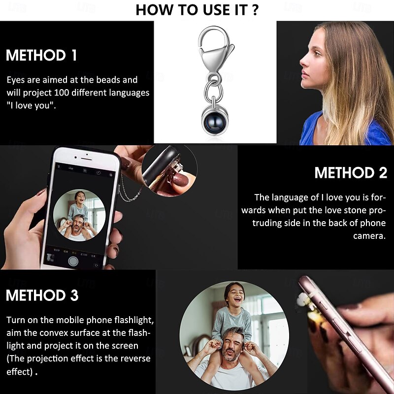 Personalized Projection Keychain Custom Best Gift for Mom – Custom Wedding Gift for Couple, Stainless Steel Pendant with Photo Projection Stone, Wedding Gift for Couples, Women, Lovers4