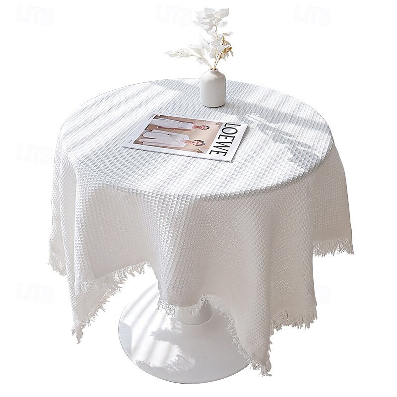 Waffle Weave Tablecloth Textured and Stylish Design Adds Elegance to Dining Tables Durable and Easy to Clean Perfect for Everyday Use or Special Occasions Enhances Your Home Decor with a Minimalist To2