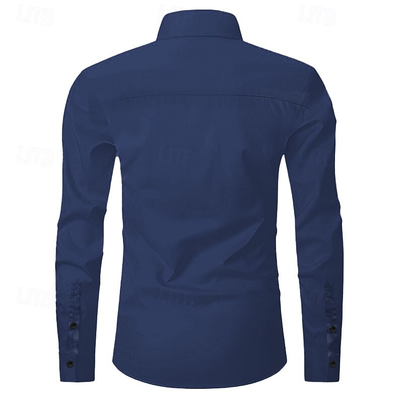 Men's Florals Western Shirt Cowboy Shirt Long Sleeve Western Style Spring Fall Turndown Button Up Blue2