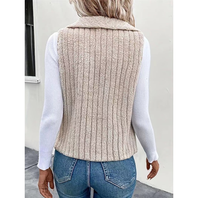 Women's Casual Jacket Outdoor Patchwork Solid Color Windproof Fashion Regular Fit Outerwear Sleeveless Fall pale pinkish gray S3