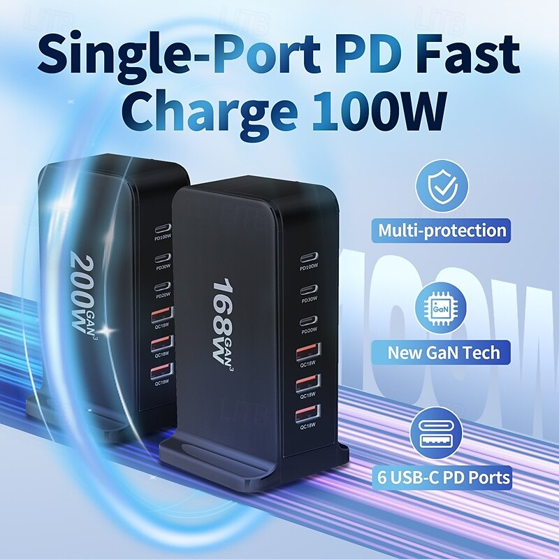 USB 3.0 Hubs 6 Ports 6-in-1 Support Power Delivery Function USB Hub with USB 3.0 Type B 5V / 3A Power Delivery For Laptop Tablet Smartphone4