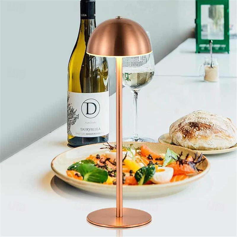 Luxury LED Metal Desk Lamp - USB Rechargeable Bedside Table Night Light for Home Living Bedroom 1pc3