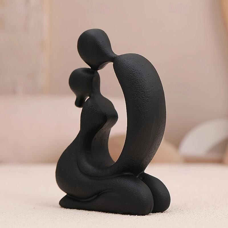 Resin Couple Kissing Statue, Artistic Craft for Home Living Room Office Cafe Decor, Versatile Indoor & Outdoor Tabletop Entrance Ornament Valentine's Day