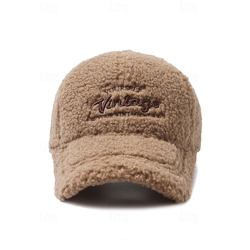 Women's Vintage Faux Sherpa Baseball Cap – Cozy Winter Hat for Stylish Casual Outdoor Wear3