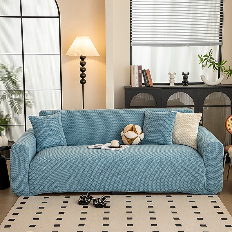 High Elasticity Sofa Cover Soft and Stretchable Fabric Fits Most Sofas Perfectly Durable and Comfortable Slipcover Protects Furniture from Stains and Damage Easy to Install and Machine Washable4