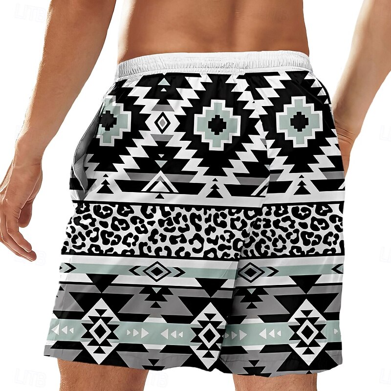 Men's Aztec Geometric Pattern Ethnic Shorts Summer Shorts Beach Shorts Mid Waist Streetwear Hawaiian Casual Daily Holiday Drawstring Pocket Elastic Waist Designer Clothing Apparel2