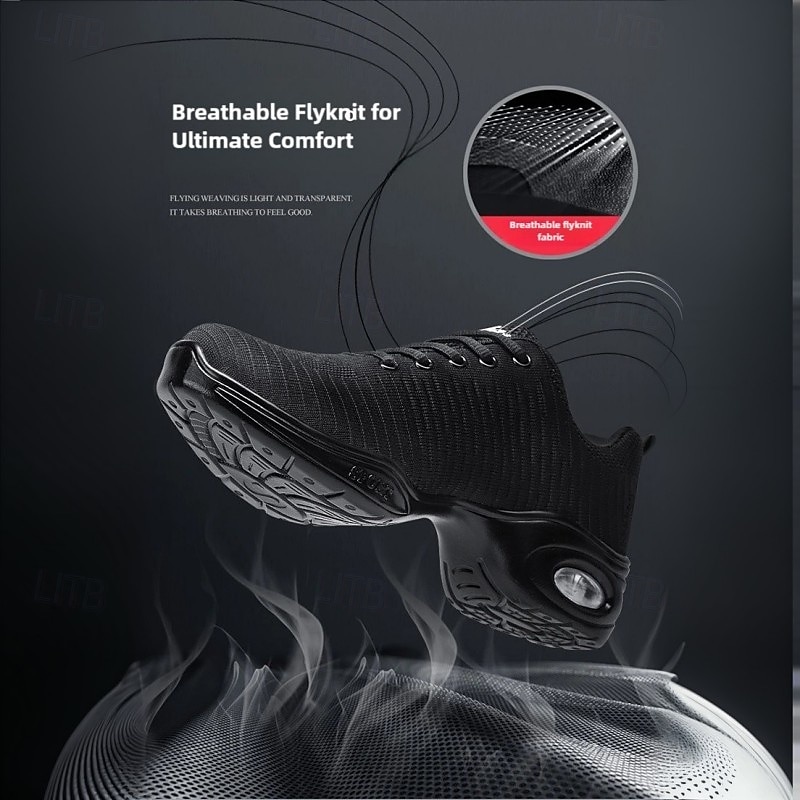 Women's Black Knit Dance Shoes – Lightweight, Air-Cushioned Sole, Breathable Design, Perfect for Latin, Jazz, and Fitness Dance3