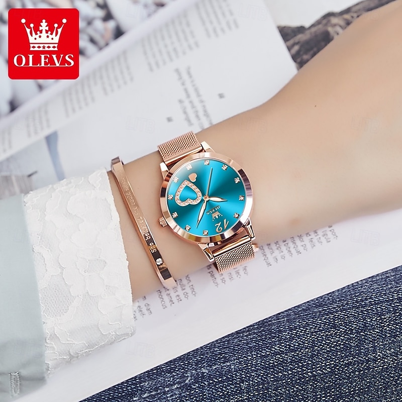 OLEVS Women Quartz Watch Fashion Casual Wristwatch Luminous Waterproof Decoration Stainless Steel Watch4