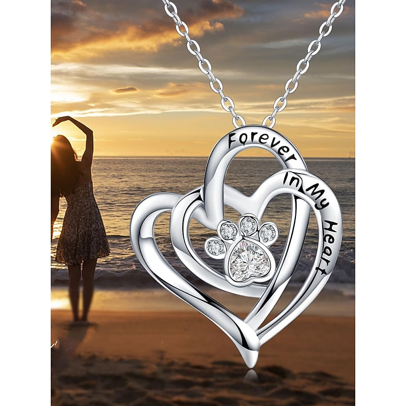 Necklace Chrome Women's Fashion Cute Classic Heart Lovely Heart Shape Necklace For Daily Valentine's Day