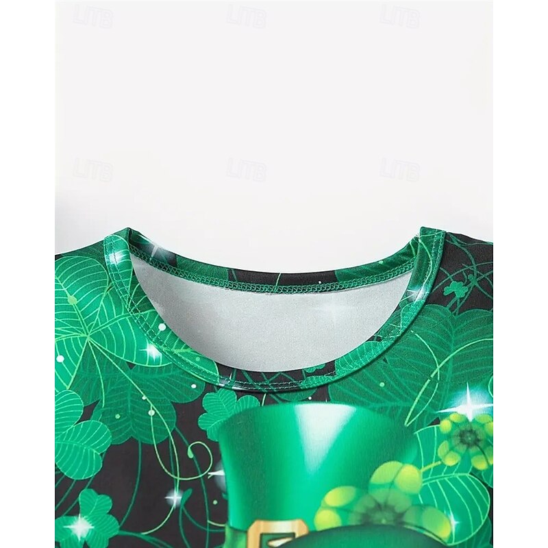 St. Patrick Boys 3D Graphic T-shirt & Shorts Set Short Sleeve Summer Spring Sports Fashion Daily Kids 4-12 Years Crew Neck Outdoor Vacation Sports Tailored Fit3