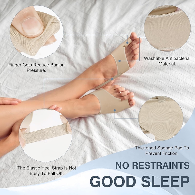 2 Pcs Bunion Corrector for Women Men Bunion Socks Toe Corrector Comfortable Breathable for Day/Night Support, Hallux Valgus Pain Relief Non-Slip Big Toe Straightener L (size 40-45) S (size 35-40)3