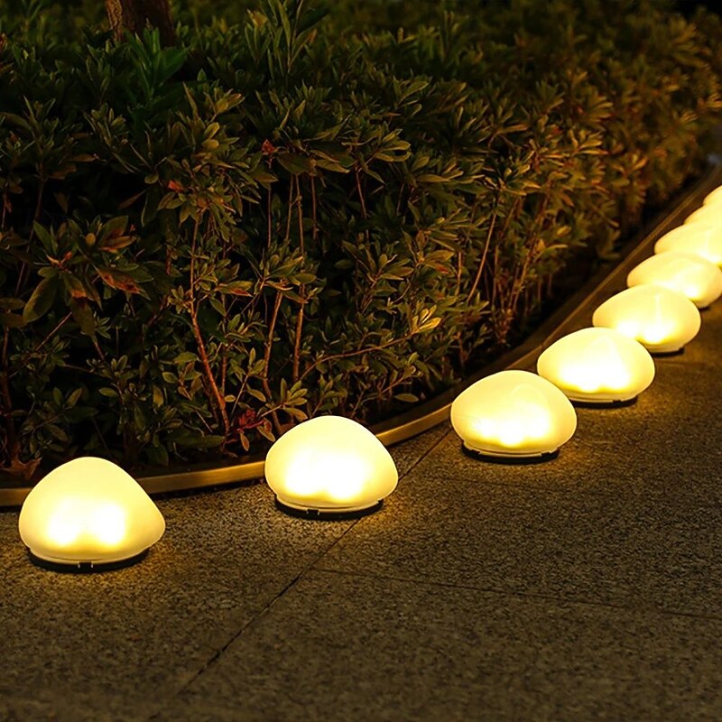Solar Outdoor Lights Simulate Pebble Decor Lights Waterproof for Garden Patio Terrace Villa Swimming Pool Courtyard Walkway Landscape Decoration 1PC2