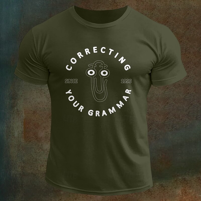 Men's Letter Printed Funny T Shirt Tee Top 100% Cotton Short Sleeve Graphic Shirt Black White Army Green Comfortable Tee Vacation Street Fashion Designer Clothing3