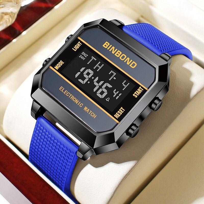 BINBOND Women Men Digital Watch Outdoor Sports Fashion Wristwatch Luminous Calendar Date Waterproof Silicone Watch2