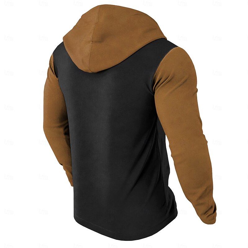 Men's Cowboy Hoodies Fashion Cool Long Sleeve Hooded Brown Green Drawstring Fall Winter Designer3