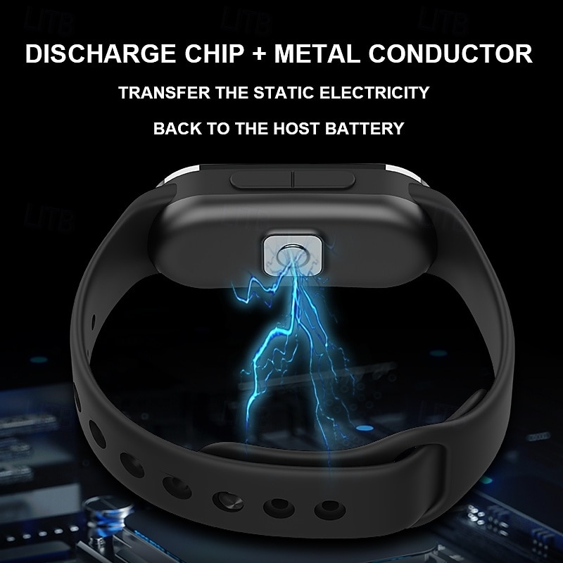 Wireless Anti-Static Wristband – Electrostatic Discharge Bracelet with Mosquito Repellent & Time Display for Winter Use3