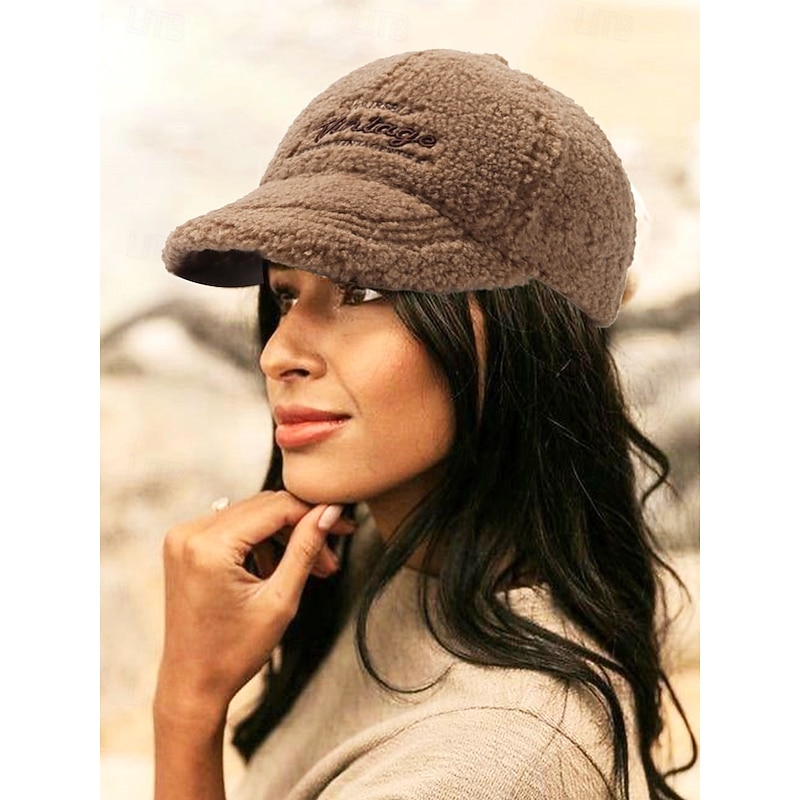 Women's Vintage Faux Sherpa Baseball Cap – Cozy Winter Hat for Stylish Casual Outdoor Wear2